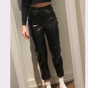Aritzia, Le Fou Wilfred Funk Pant, Black Gloss, Size 2
